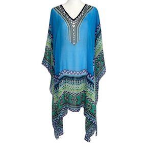 Catherines Sheer Poncho Kimono Cover Up Tunic (One Size)